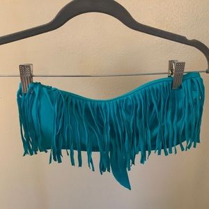 Fringe Bandeau Swim Top